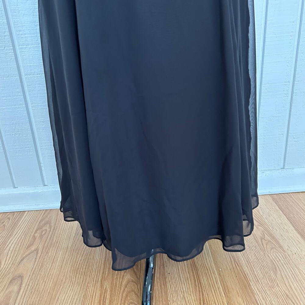 Alvina Valenta Maids Black Lace Open Back Formal Gown Maxi Dress Size 12 - Picture 4 of 9